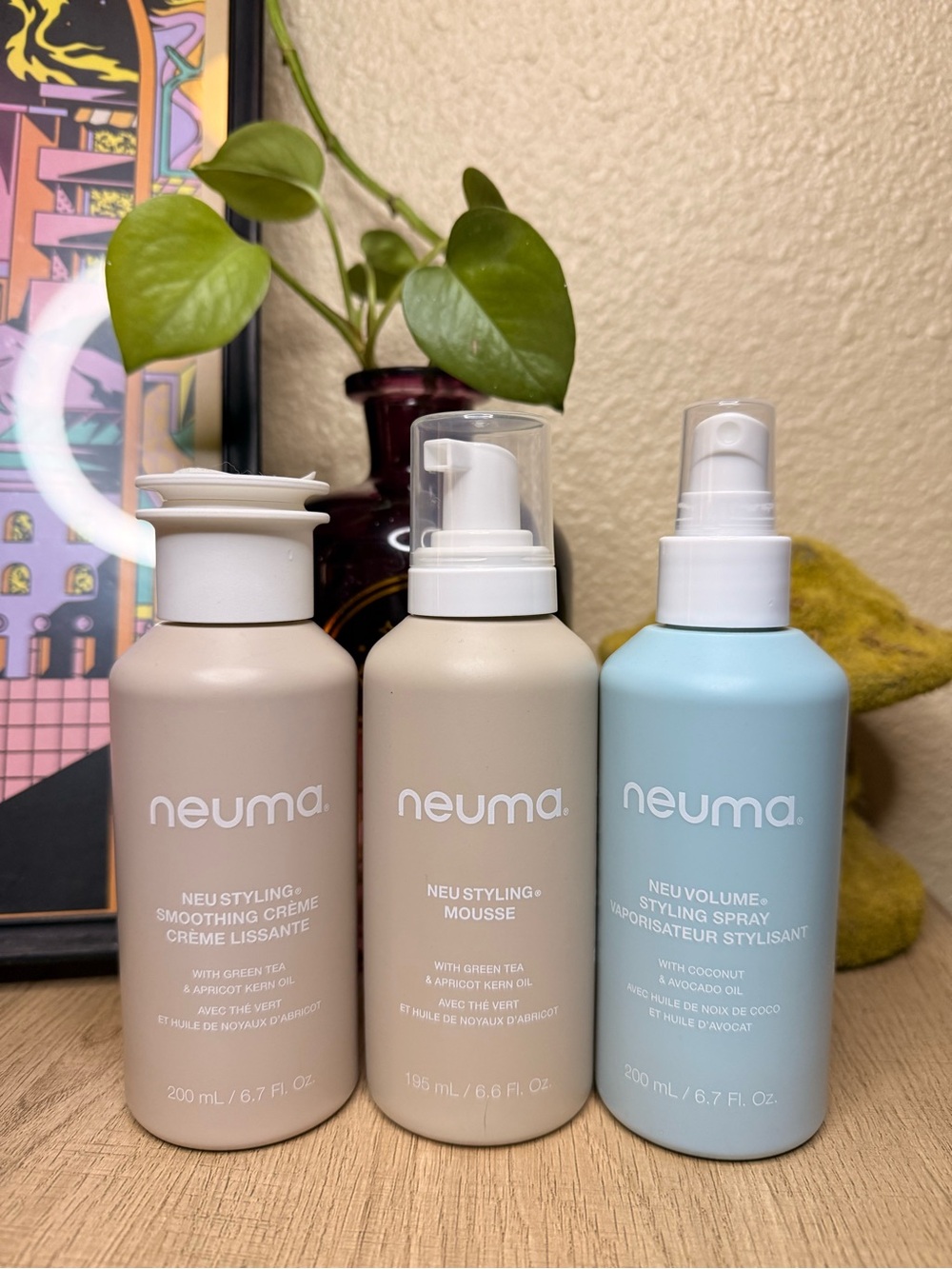 Neuma | Beige & Light Blue Styling Spray & Mousse Set